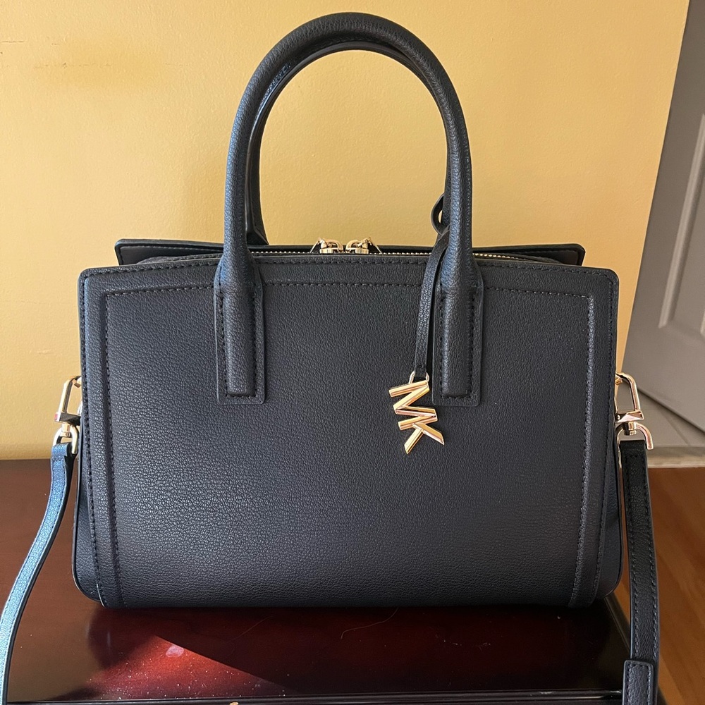 Michael Kors Black Satchel with Gold Accents